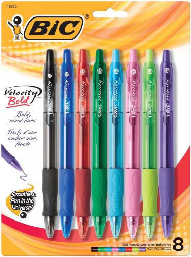 Bic velocity bold fashion retractable ball pen bold point (1.6 mm) assorted 8... for sale