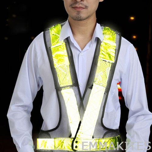 Reflective Adjustable Safety Security Vest 2 Pockets High Brilliance for Cycling