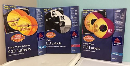 3 Packs Avery® CD/DVD Labels - White - 82 Total Disc Labels 164 Spine Labels