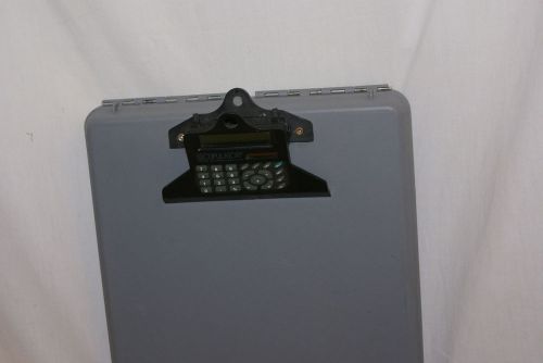 Dexas Office Clipulator Calculator Clipcase Clipboard with storage , Grey