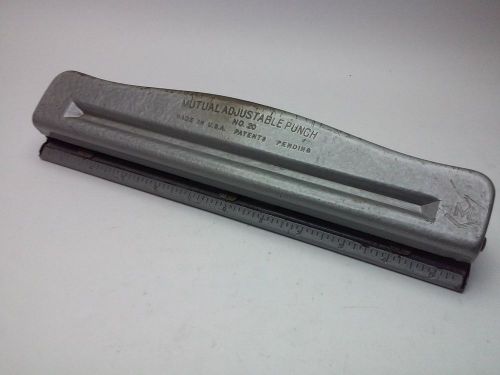 Paper Hole Punch Mutual Adjustable Punch No. 20 USA