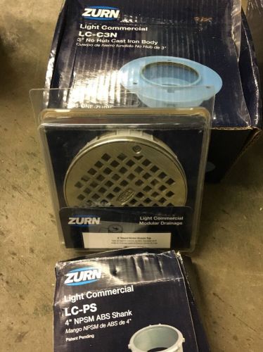 Zurn light commercial floor drain lc-c3n with nickel bronze 5&#034; top and shank for sale