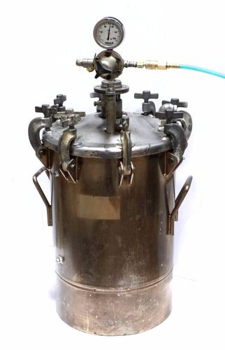 Binks 10 gal 110psi stainless steel painting casting pressure pot w agitator for sale