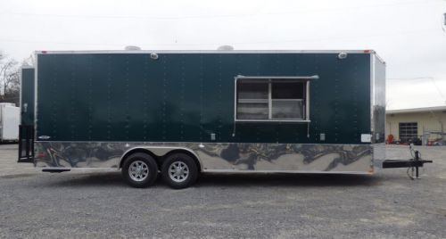 Concession trailer emerald green 8.5&#039; x 24&#039; food event catering restroom for sale