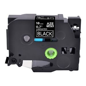 1PK Fits Brother P-Touch TZ-345 TZe-345 White on Black Label Tape PT-E300 0.7&#034;