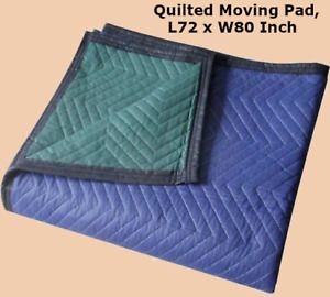 Moving Blanket Pad Protecting Furniture 72&#034; x 80&#034; Nonwoven Quilted Blue/Green