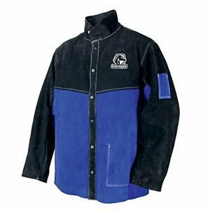 JL1030-BB Color Block Leather Welding Jacket Large
