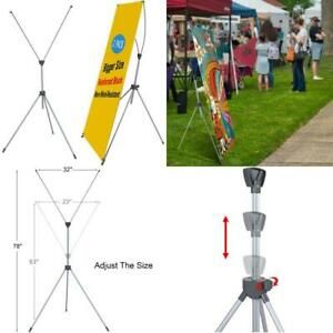 T-Sign Reinforced Block Adjustable Tripod X Banner Stand, 23 X 63 To 32 X 78 Inc