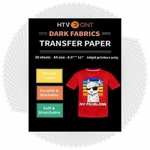 HTVRONT Heat Transfer Paper for T Shirts 20 Sheets, 8.5&#034; X 11&#034; Printable Heat