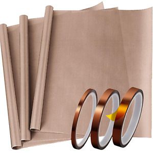 6 Pack PTFE Teflon Sheet for Heat Press Transfer Sheets and Heat Tape Sublimatio