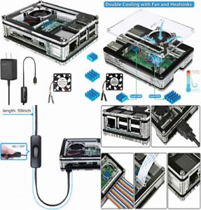 Miuzei Raspberry Pi 3 B+ Case with Fan Cooling, 3B 3 Pcs...