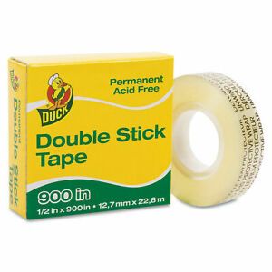 2pcs Permanent Double-Stick Tape, 1/2&#034; x 900&#034;, 1&#034; Core, Clear - #A14