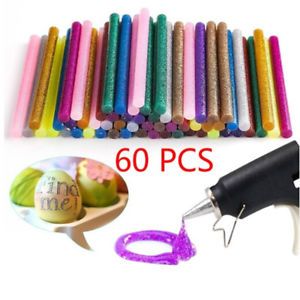 60pcs/pack Multi color glitter hot glue sticks non-toxic high adhesive sticks: