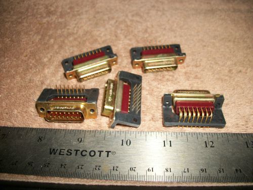 LOT OF 15 PIN &#034;D&#034; MALE PC BOARD MOUNT CONNECTORS CANNON! A