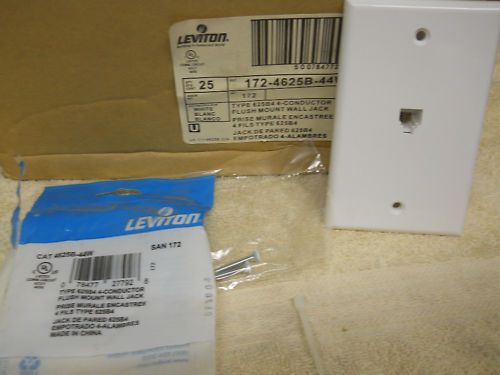 {25} Leviton Telephone Standard Wallplates 625B4-44W