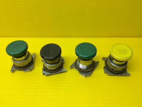 Lot of 4 push button control green black yellow electrical controls for sale