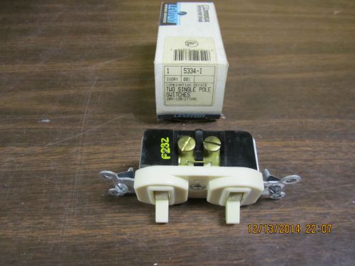 Leviton 5334-I Combination Device 2 Single Pole Switches Ivory NEW IN BOX