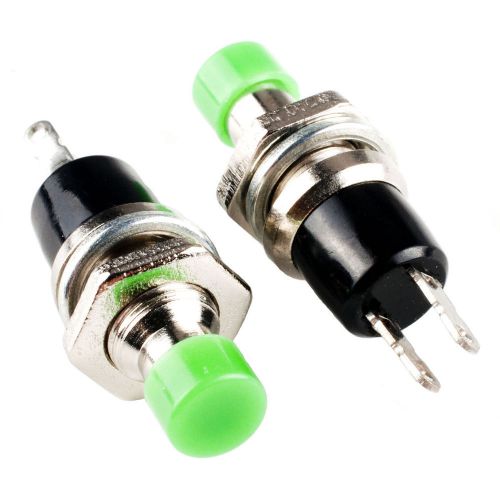 1x new mini push button spst momentary n/o off-on switch 10mm green for sale