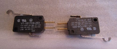 Lot Of 2 Honeywell Microswitch V7-1B1708-263 Miniature Switch SPDT 11A 277VAC
