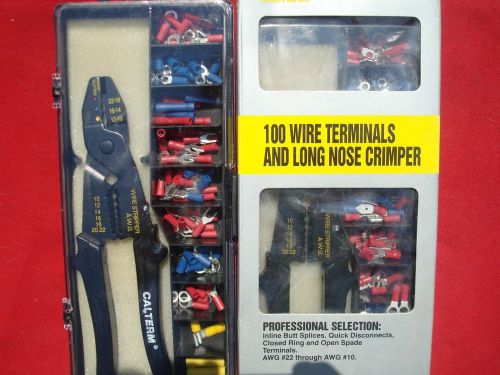 LONG NOSE WIRE CRIMPERS STRIPPERS CUTTER 100 WIRE TERMINALS CONNECTORS SPLICES