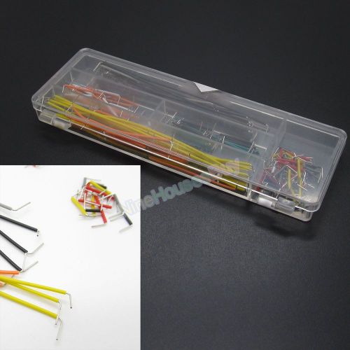 140 pcs colorful u shape solderless breadboard jumper cable wire kit box for sale