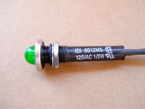 IDI 6012M5 125VAC 1/2W Green Neon Light Assy Indicator