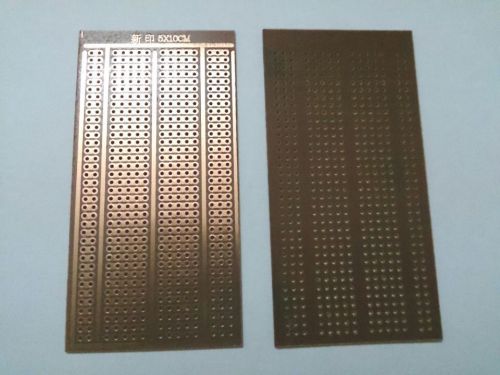 2pcs PROTOTYPE 5X10cm Fiber Single Side Copper PCB Board 2-3-5 joint holes