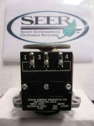 Staco energy products 1210 variable transformer 120vac 12a 1.4kva 60hz  ~ 1200 for sale