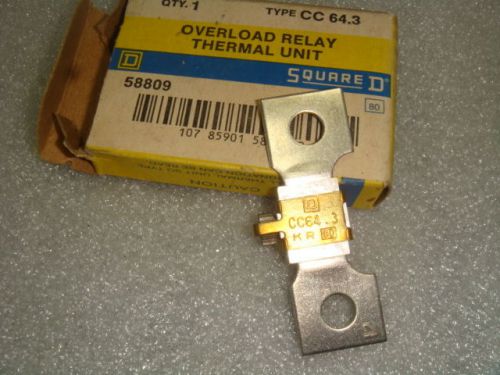 NEW LOT OF 3 SQUARE D OVERLOAD RELAY THERMAL UNITS, CC 64.3, NEW IN FACTORY BOX