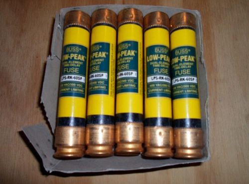 BUSS LPS-RK-60SP LOW-PEAK, DUEL ELEMENT, TIME DELAY FUSE (NEW IN BOX) LOT OF 10