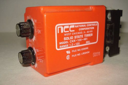 NCC National Controls CKK-120-461 Solid State Timer 1.2-120 Sec.