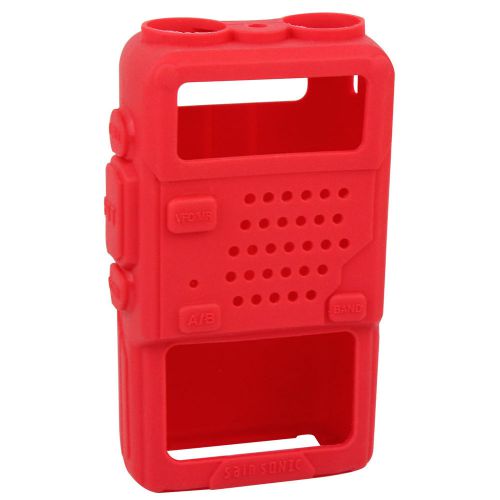 New rubber soft handheld case holster for radio baofeng bf-uv5r uv5ra th-f8 red for sale
