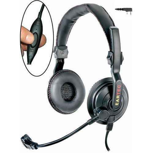 Kenwood Radio  Eartec Slimline Double Headset w/ Inline PTT &amp; Kenwood SDKW3300IL