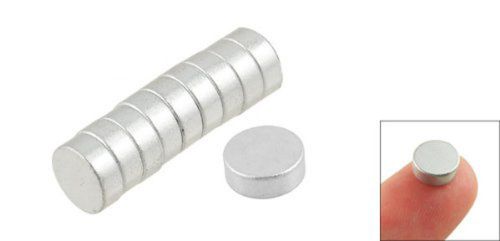 Silver tone 8mm x 3mm rare earth neodymium strong magnet 10 pcs for sale