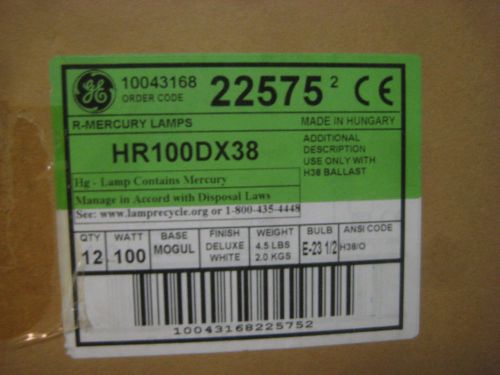 GE Mercury Lamp  HR100DX38 Ballast H38 100 Watt  Mogul Base case of 12