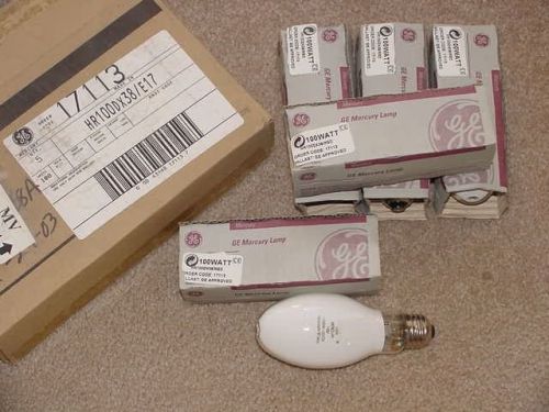 5 - GE Mercury Lamps HR100DX38/MED E17 17113 High Intensity Discharge 100W - NEW