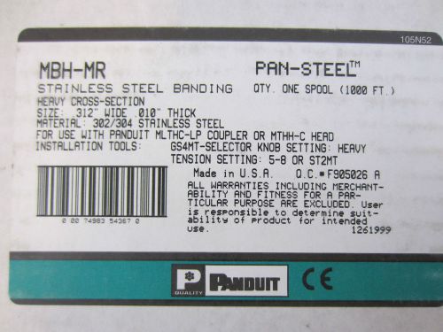 PANDUIT MBH-MR 1000&#039; STAINLESS STEEL BANDING .312&#034; WIDE   .010&#034; THICK