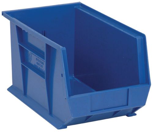 Quantum qus242 plastic storage stacking ultra bin, 13x8x8, blue, case of 12 bins for sale