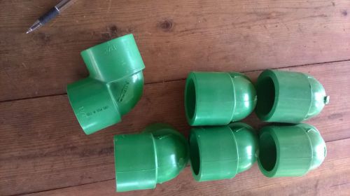Nibco CHEM-AIRE 1-1/2&#034; Elbow 90 Coupling Socket  CF00240 Green Sch 80  Fitting
