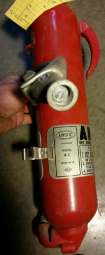 Antque Vintage Ansul Dry Chemical Fire Extinguisher Model 4-C Anti-Feeeze Red