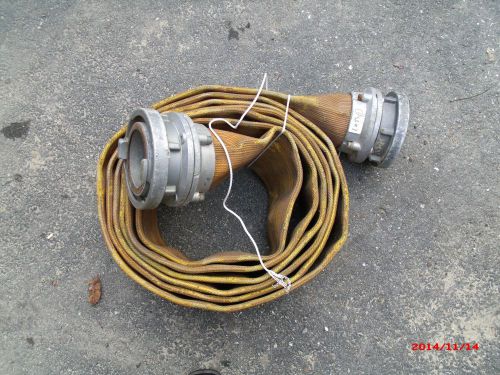 22 1/2 feet of 6 1/4 &#034;  fire hose  with couplings size ? 4 1/2&#034; or 5 1/4&#034; for sale
