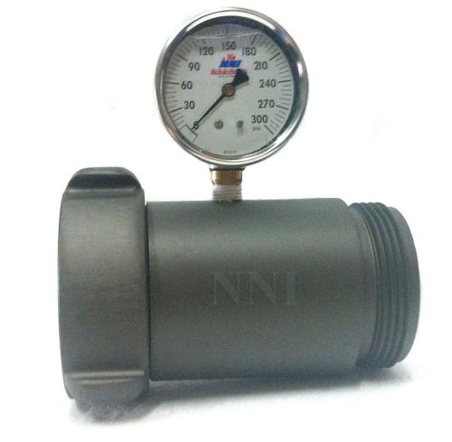 2-1/2&#034; 300psi in-line fire hydrant test gauge - 2-1/2&#034; swivel nst for sale