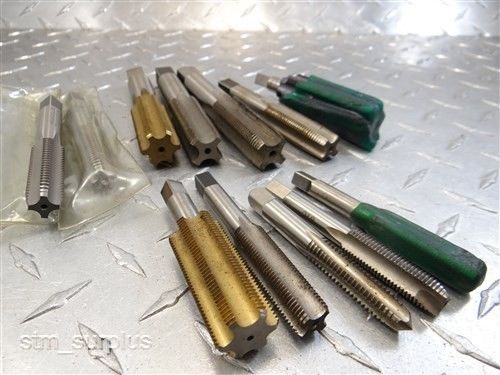 Nice lot of 12 hss hand taps 3/8&#034;-16nc to 7/8&#034;-20 other tpi  h&amp;w heli-coil regal for sale
