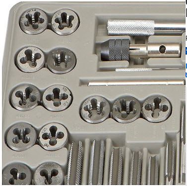 NEW 60 PIECE ALLOY STEEL SAE &amp; METRIC TAP &amp; DIE SET WITH CASE