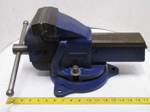 Record No. 5 Bench Vise 5&#034; Wide x 6-3/4&#034; Opening Swivel Base Excellent Condition