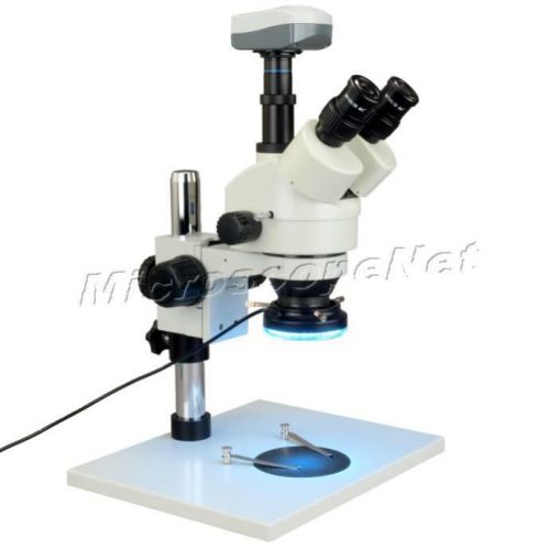 7x-45x zoom trinocular stereo microscope+60 led ring light+5.0m pixel usb camera for sale