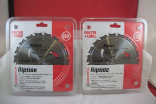 2 New PORTER-CABLE 12800 Riptide 7-1/4-Inch 18 ATB Tooth - Thin Kerf Saw Blades