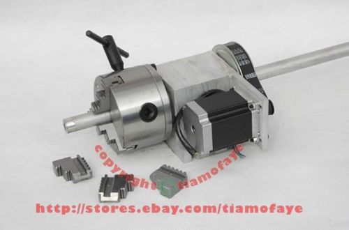 Hollow Shaft CNC Router Rotary Axis, 4th Axis, A axis for cnc router 100mm chuck