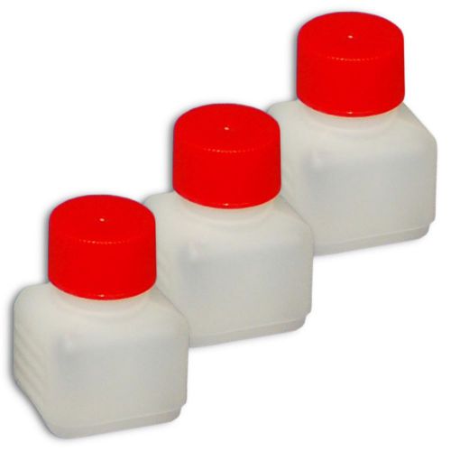 3x plastic bottle, flask 30 ml with screw top and gasket included (3x22042) for sale