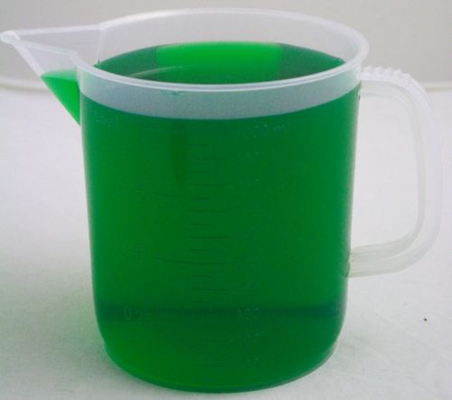 Polypropylene graduated plastic pitcher beaker 1000 ml-short form for sale